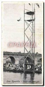 Old Postcard Diving Diving Jump