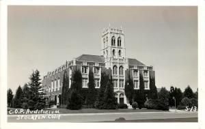 RPPC Postcard C.O.P. Auditorium Stockton CA 5-13 San Joaquin County Unposted