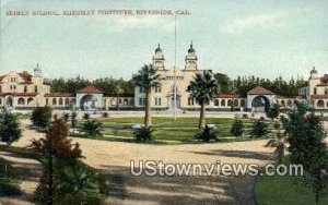 Indian School, Sherman Institute - Riverside, California CA Postcard