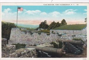 New York Fort Ticonderoga Flag Bastion Curteich