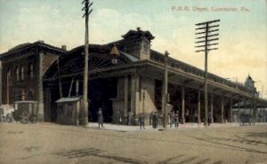 P.R.R. Depot, Lancaster, Pennsylvania, PA, USA Railroad Train Depot writing o...