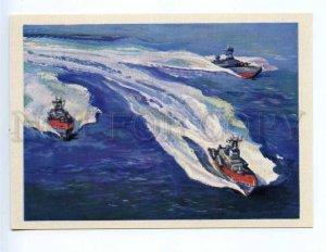 237906 PAVLINOV USSR Naval Fleet motor torpedoboats old card