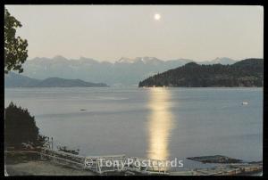 Moonrise over Keats Island and Howe Sound