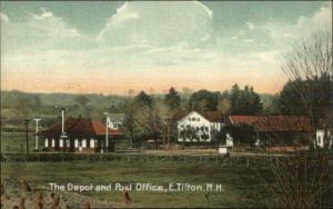 East Tilton NH RR Train Station Depot & Post Office c1910 Postcard