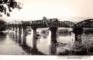 Kanchanaburi Thailand Kwae Kwai River Railroad Bridge Real Photo Non PC AA43086