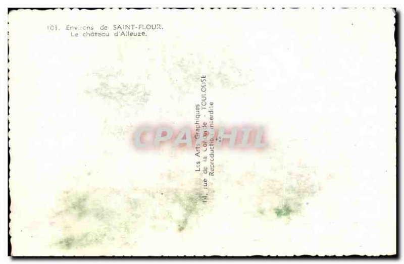 Old Postcard Envircns of Saint Flour Le Chateau d & # 39Alleuze