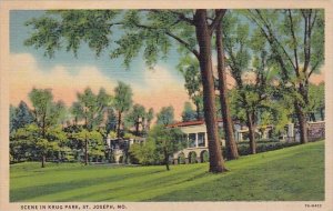 Scene In Krug Park Saint Joseph Missouri 1939