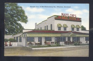 WHEATON MARYLAND NAYLOR'S SEAFOOD RESTAURANT LINEN ADVERTISING POSTCARD