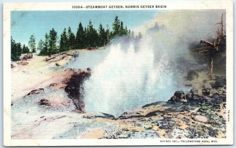 Postcard - Steamboat Geyser, Norris Geyser Basin, Wyoming, USA