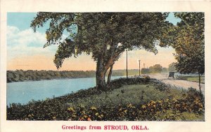 H75/ Stroud Oklahoma Postcard Linen Greetings from Stroud Okla 123