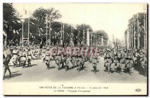 Old Postcard The Paris Fetes Victory parade July 14, 1919 The french Army Troops