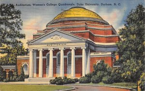 Auditorium Woman's College Quadrangle Duke University - Durham, North Carolin...