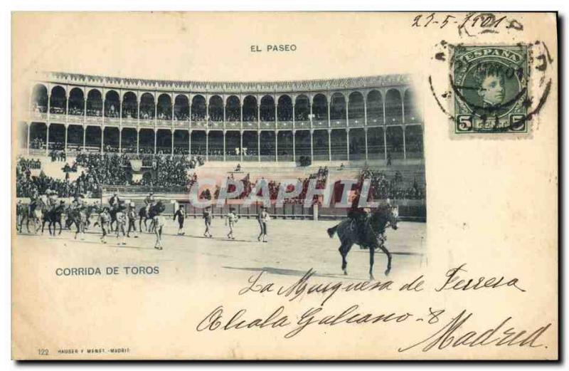 Old Postcard Bullfight Bullfight El paseo