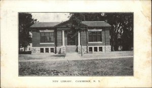 Cambridge New York NY Library c1910 Vintage Postcard