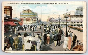 1923 Boardwalk From North Carolina Ave. Atlantic City New Jersey NJ Postcard