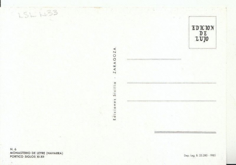 Spain Postcard - Monasterio De Leyre [Navarra] - Portico Siglos - Ref 18687A