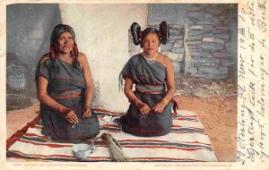 Moki Mother Daughter Native American Indian 1906 postcard