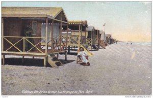 Cabines Des Bains De Mer Sur La Plage De Port Said, Egypt, Africa, 1910-1920s