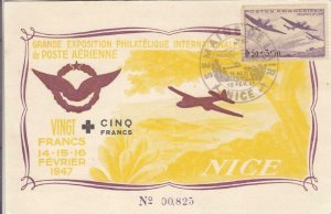 1947, Nice, France, International Philatelic Exhibition Flight (35049)