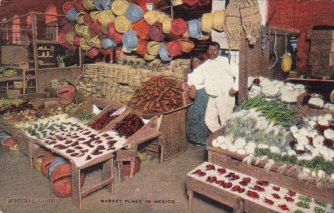 Mexico Typical Market Place 1946