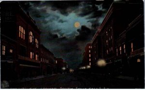 Sioux Falls, South Dakota - Night view of downtown on Phillips Avenue - c1908