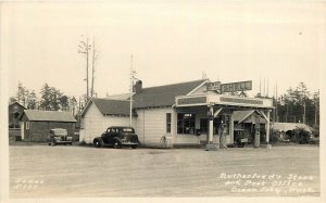 Postcard 1940s Washington Ocean City Shell Gas Station Store WA24-1644