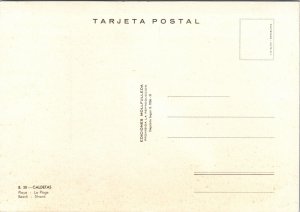 Sunbathers at the Beach Strand Caldetas Spain Postcard