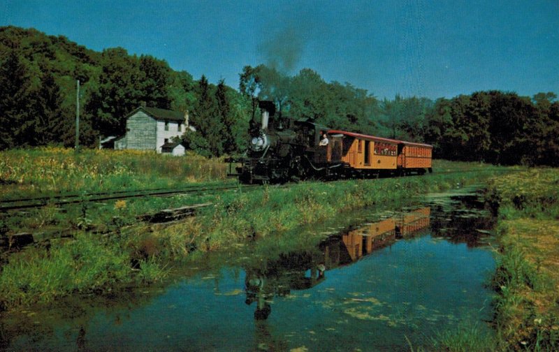 Carrol Park & Western Steam Railroad on CP&W tracks Bloomsburg, PA Postcard