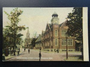 Wales Glamorgan PENARTH Christ Church & Free Libray c1913 Postcard