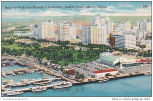 Florida Miami Aerial View Of Bayfront Park From Municipal Auditorium Looking ...