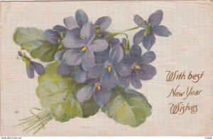 Silk Purple Flowers, With Best New Year Wishes, PU-1908