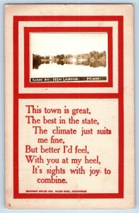 New London Minnesota MN Postcard RPPC Photo Scene River 1913 Posted Antique