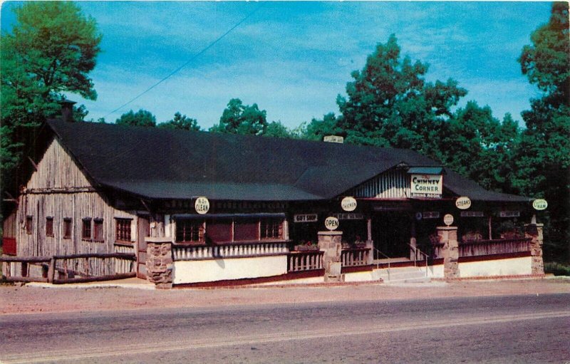 Postcard 1950s Maryland Oakland Chimney Corner dining room Dexter MD24-1214