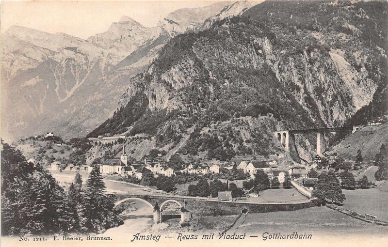 br104001 amsteg reuss mit viaduct gotthardbahn switzerland