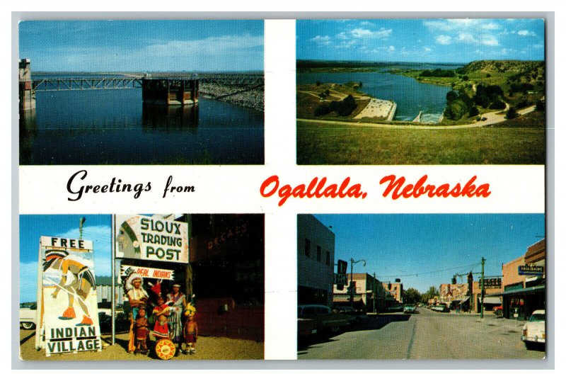 Postcard NE Greetings From Ogallala Nebraska Vintage Standard Multi View Card 