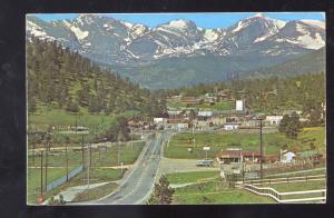 ESTES PARK COLORADO BIRDSEYE VIEW HIGHWAY 35 VINTAGE POSTCARD