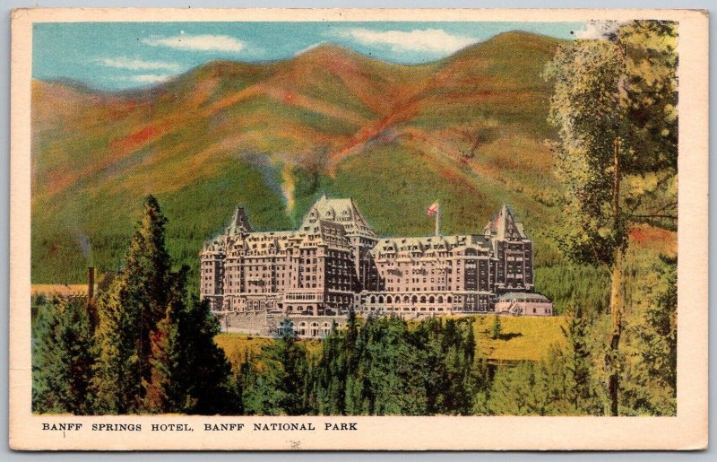 Banff National Park Canada 1930s Postcard Banff Springs Hotel