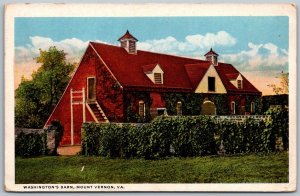 Mount Vernon Virginia 1920s Postcard George Washington's Barn