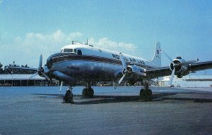 Postcard Royal Air Lao Aircraft, Douglas DC-4, Saigon, Viet Nam.          N4