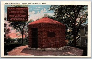 Vtg Plymouth Massachusetts MA Old Powder House Burial Hill 1920s View Postcard