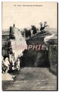 Old Postcard Morocco Taza Descend the Remparts