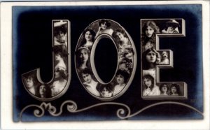 Postcard Rotograph large letter name Joe pictures of women