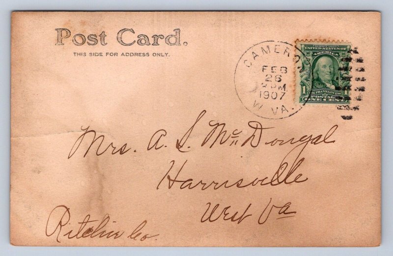 J87/ Cameron West Virginia RPPC Postcard c1910 Main Street Stores 615