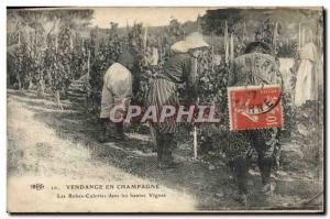 Old Postcard Folklore Wine Vintage Champagne Vineyards in Champagne Dresses P...