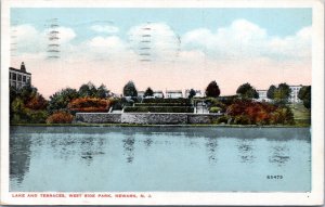 Postcard NJ Newark - Lake and Terraces - West Side Park