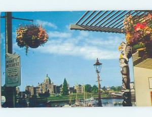 Pre-1980 card POINTS OF INTEREST SIGN Victoria - Vancouver Island BC F8628