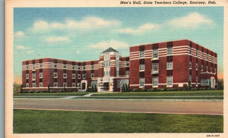 Kearney NB-Nebraska, Men's Hall State Teachers College Vintage Postcard c1930