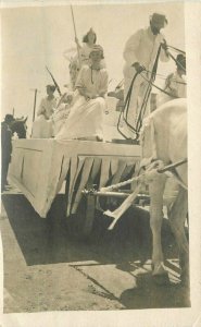 C-1910 Parade Float Women White Robes RPPC Photo Postcard 20-8984