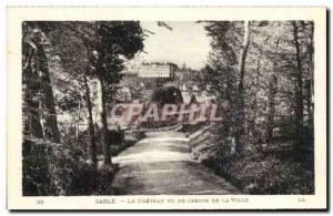 Old Postcard Sable The castle from the garden of the city
