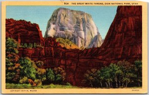The Great White Throne Zion National Park Utah Wasatch Range Monument Postcard